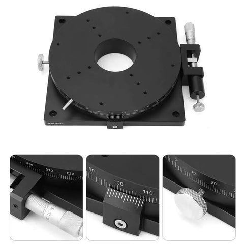 Pro Grade Manual Rotation Stage 0.01mm Precision 360 Degree Rotating Sliding Stage 160mm By 30mm For Fine Tuning CNC Milling