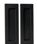 6 Inch Finger Flush Pulls For Closet Pocket And Sliding Barn Door Handle Set With Rectangular Plate Recessed Pull Matte Black