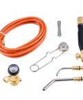 Air Acetylene Torch Kit With 149 Inch Hose, Two Welding Tips, CGA200 Regulator And Torch Handle For Home DIY Projects