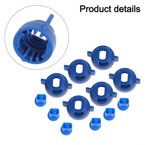 Blue Anti Drift Spray Nozzle Set With High Pressure Fan Shaped Windproof Design For On Point Crop Spraying Drift Proof Durable Plastic.