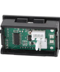 Rear view of Dual LED Voltmeter Ammeter For Panel Mount Voltage And Current Meter Multimeter With Red And Blue Readouts 50A Capacity