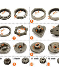17 Piece Self Locking Reduction Gear Set For Brushless Drill Heavy Duty Metal Transmission Gears With Precise Fit Easy Install