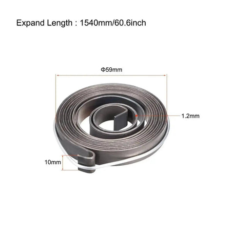 Upgrade Your Drill Press With This Heavy Duty Steel Quill Feed Return Coil Spring Assembly, 59mm OD, 1540mm length.