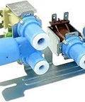 Upgraded Water Inlet Valve Fits Kenmore Frigidaire Plug And Play Replaces 242252702 AP5671757, showing dual blue fittings