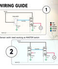 Wiring guide for 3 Way Occupancy Motion Sensor Light Switch With Neutral Wire, Hands Free PIR Infrared Motion Activated.