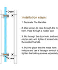 Installation steps for Heavy Duty Solid Acrylic Door Handles Set With Clear Crystal Push Pull Double Sided Hardware Kit.