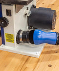 Fence Port Dust Brush For Router Table And Drill Press Cleanup With Flexible Two And Half Inch Hose attached to machine.