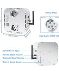 Dual Color 32W Fiber Optic Starlight Headliner Kit engine with RGBW LED, remote control setup.