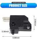 Hardcore 2 Pack Motorcycle Brake Light Switch Set Left And Right Dual Stop Lamp Controls Heavy Duty Black measuring 0.98x0.95 inches.