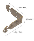 Brass Corner Protectors For Jewelry Boxes And Woodworking Projects in antique style, 1.5x0.5 inches, golden finish