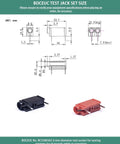 4mm Banana Jack Female Test Socket For PCB, Horizontal Straight Mount, Red and Black Connector, Tin Plated Brass