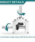 Beefy Right Angle 90 Degree Bevel Gearbox One To One Reducer With Aluminum Frame And Eight Millimeter Shaft close-up view