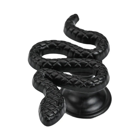 Snake Shaped Doorknob and Cabinet Knob Zinc Alloy Push Pull Door Handle for Wardrobes Nightstands and Cabinets black