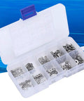 Lock Washers Assortment Kit With 5 Sizes M1.6 M2 M2.5 M3 M4 For Screws And Bolts, metal washers in labeled plastic box