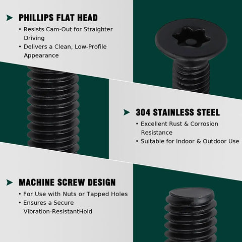 Tough As Nails M6 X 35Mm Flat Torx Security Screws showcasing flat head, 304 stainless steel, and machine screw design.