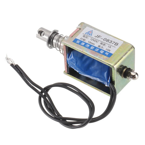 Dc 12V 1A Solenoid Electromagnet Push Pull Actuator With 15N Force, 10mm Stroke, Open Frame Linear Motion Solenoid For Vending Machines, Home Appliances, And Industrial Machinery, copper coil with wires