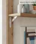 Beefy Sturdy Stainless Steel Wall Shelf Bracket With L Shape Design supporting wooden shelf, silver finish, 1 piece