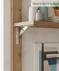 Heavy Duty 304 Stainless Steel L Shape Wall Shelf Bracket For Kitchen Bathroom And Garage supporting wooden shelf with decor items