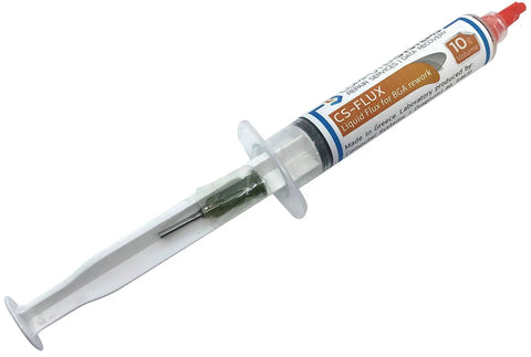 Low Viscosity Halogen-Free Liquid Flux For BGA Rework And Reballing Reflow Ready 10g syringe with 1.6mm tip