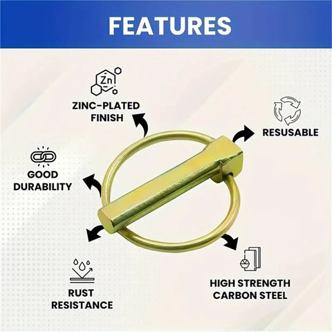 Beefy Lynch Pin Kit 50 Pieces Steel O Ring Quick Release Pins For Tractors And Trailer Hitches Self Locking Durable Metal Features