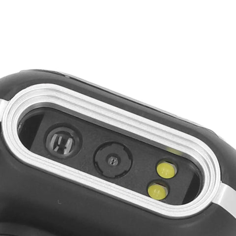 Close-up of Finger Worn 2D Wireless Barcode Scanner Hands Free Reader for iOS, showing the scanning area and sensor.