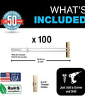 SnapToggle BA Toggle Anchor For 3/8 To 3-5/8 Inch Hollow Walls, Zinc-Plated Steel Channel What’s Included Diagram