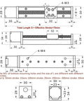 Precision XYZ Axis Linear Guide Rail Motorized Stage With Auto-Lock Feature And Smooth Stepper Drive Kit For 300mm Sliding Table Setup technical drawing