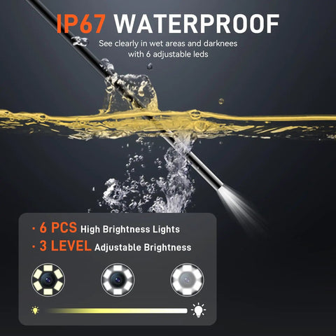 Ultra Slim 3.9mm Borescope Camera With Light, 5 Inch Industrial Endoscope For Tight Spaces, Go To Flexible Inspection Tool For Automotive, Plumbing, HVAC And Machinery, IP67 waterproof with adjustable LEDs