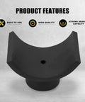3 Inch Lifting Axle Saddle Adapter For Bottle Jack And Floor Jack, Beefy Pro Grade Steel Construction, Securely Cradles And Stabilizes Axles Up To 3 Inches, Black Finish, Ideal For Racing And Shop Uses, showcasing design and product features.