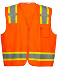 Lightweight Fluorescent Orange High Visibility Work Vest Featuring Breathable Poly Knit Mesh For Daily Grind Toughness And Sweat Wicking Crew Comfort In Small with reflective strips and pockets