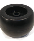 12 Pack Deck Wheel Roller Kits For Toro Exmark Tractors 103 3168 103 4051, close-up of a single black deck wheel, 5x2 3/4 inch size.