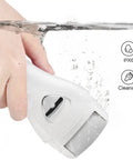 Hand holding Electric Foot Callus Remover Rechargeable Cordless Foot File in water, showcasing IPX6 waterproof design.