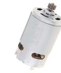 RS550 Brushed DC Motors 14.4 Volt 24500 RPM showing steel gear structure and power transmission for replacement in drills.