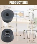 Illustration of 16 Pack Rubber Feet With Screws 1 Inch Top Width 0.8 Inch Base 0.5 Inch Height Heavy Duty Non Slip Bumpers