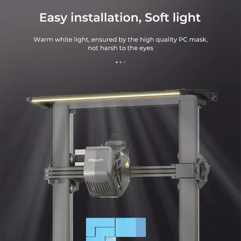 Ender 3 V3 SE LED Light Bar Kit for 3D Printer Bright, Energy Saving 24V 5W Lighting Upgrade installed on printer