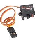 Heavy Duty Digital Micro Servo With Tough As Nails Plastic Gears For 1/24 Rc Cars And Mini Aircraft in black with wires and connector.