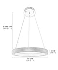 Sleek Dope Modern Gold Circular LED Pendant Light Fixture With Adjustable Chain, 16 Inch Diameter, Low Profile 1.6 Inch