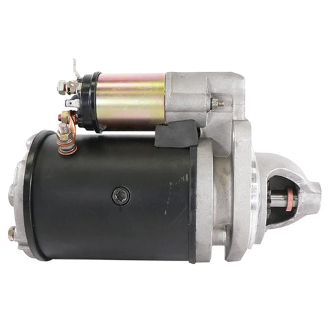 SLU0015 12V CW Rotation 10Tooth Starter Replacement for JCB Loader and Leyland Tractors, side view with components visible.