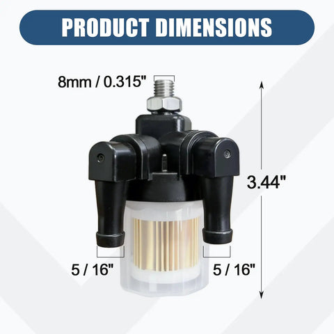 Fuel Filter Assembly Replacement For Yamaha Outboard Motors Heavy Duty Fits 115HP 130HP 140HP 150HP 175HP 200HP 225HP Two Stroke And Four Stroke Fits Five Sixteenths Inch Fuel Line And Eight Millimeter Nipple Barb Easy Install