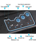 Control panel of Clean Countertop Ice Maker Combo With Glowing Led Screen And Soft Touch Controls featuring ice selection options.