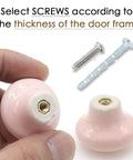 Top Tier Pink Ceramic Cabinet Knobs That Totally Level Up Your Kitchen Or Bathroom Easy Install With Matching Screws showing a glossy pink knob and screws, ideal for easy installations.