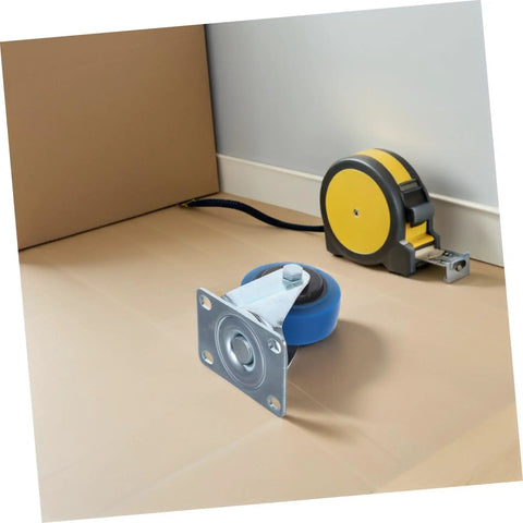 Heavy Duty 3 Inch Swivel Caster Wheels With Brake Two Pack For Furniture Transport Rolling Carts Replacement Top Plate Locking Casters Quiet Industrial TPR Wheels Easy Install Universal Swivel For Home Shop Use blue plate-mounted caster wheel