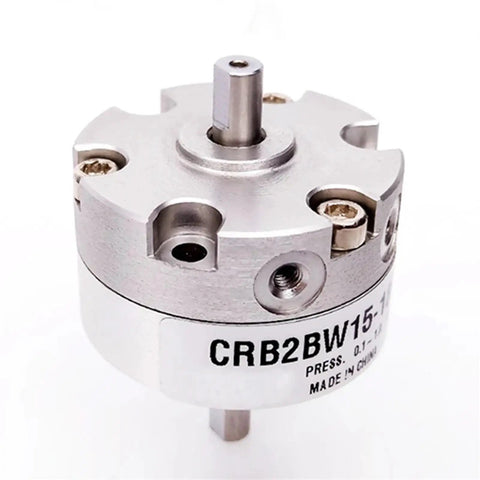Built Tough Single Vane Pneumatic Rotary Actuator With Smooth Air Powered Torque 15mm Bore And 270 Degree Rotation close-up view showing aluminum body and shaft.