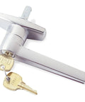 Latch Kit For Single Door NEMA 12 Enclosures With Single Point Key Locking, silver handle with attached keys, durable design
