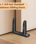 4-Piece Black Closet Door Floor Guide Set With Screws And Screwdriver For Smooth Sliding Closet Doors Fits 1-3/8 Inch Thick Doors