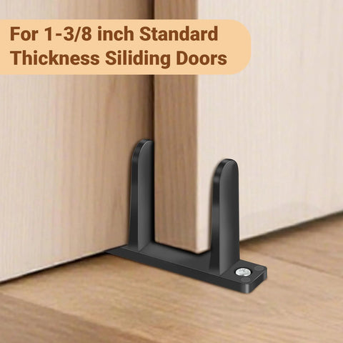 4-Piece Black Closet Door Floor Guide Set With Screws And Screwdriver For Smooth Sliding Closet Doors Fits 1-3/8 Inch Thick Doors