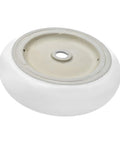 Bottom view of Top Mount 12 Inch Round White Vessel Sink For Bathroom Vanity, Durable Solid Porcelain Ceramic Construction