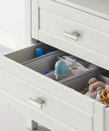 Drawer with 10 Pack Brushed Satin Nickel Cabinet Knobs 2 Inch 50mm Single Hole Drawer Pulls For Kitchen Cabinets ZH0026 installed