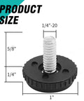 Stainless Steel Adjustable Furniture Feet One Quarter Twenty Thread Screwed In Levelers with 1/4 inch thread and PP base
