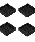 Set of 4 heavy duty rubber floor savers, 55x55x15mm, designed as non slip pads for locking down furniture.
